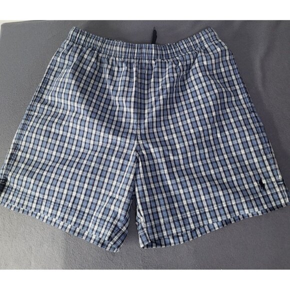 POLO SPORT Ralph Lauren Mens SZ M Swimsuit Trunks Shorts Mesh Liner Plaid Preppy - Picture 2 of 11